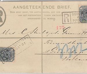 52002 - South Africa V.R.I -  REGISTERED STATIONERY COVER to HOLLAND 1901