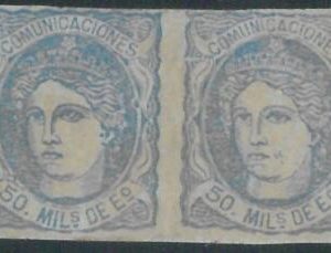 78357 -  SPAIN  -  STAMPS Set:  EDIFIL  #  107s IMPERF PAIR - MINT never HINGED