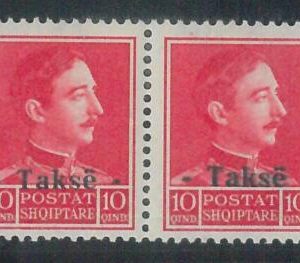 78375 -  ALBANIA - STAMPS -  YVERT #  Timbre Tax 34 + 34a Overprint ERROR - MNH