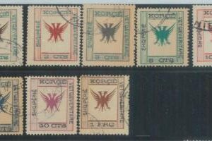 78365a  - ALBANIA:  Korçë -  STAMP:   Michel # 3/10  Rep. Korce  USED
