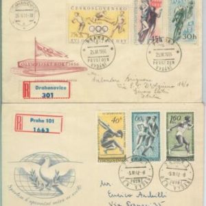 82718 - CZECHOSLOVAKIA  - POSTAL HISTORY - 1956 SPORT Olympic games  2 FDC