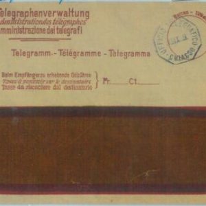89123 - SWITZERLAND - POSTAL HISTORY - TELEGRAMME COVER from CHIASSO Ticino 1919