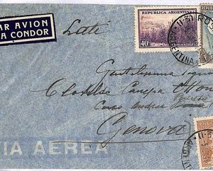 ai2737 - ARGENTINA - Postal History -  AIRMAIL Cover to ITALY -  LATI 05.06.1940