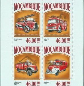 M1468 - MOZAMBIQUE - ERROR, 2013 MISSPERF SHEET: Fire Trucks