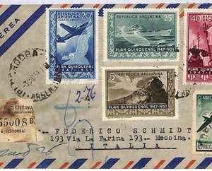 ai2741 - ARGENTINA - Postal History -  REGISTERED AIRMAIL Cover to ITALY  1951