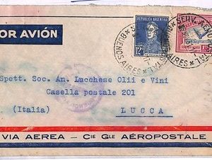 ai2760 - ARGENTINA - Postal History -   AIRMAIL Cover to ITALY  1931  AEROPOSTAL