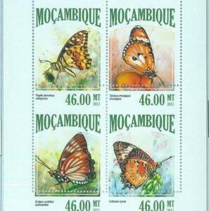 M1461 - MOZAMBIQUE - ERROR, 2013 MISSPERF SHEET: Butterflies, Insects