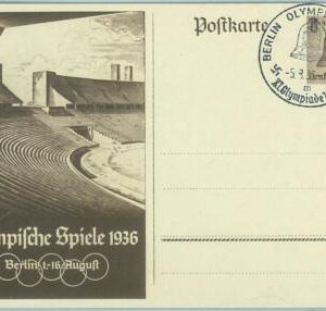 68116  - GERMANY -  POSTAL STATIONERY CARD - 1936 Olympic postmark: BERLIN m