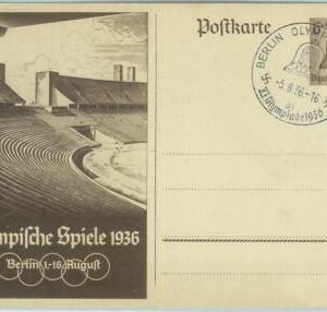 68123  - GERMANY -  POSTAL STATIONERY CARD - 1936 Olympic postmark: BERLIN al