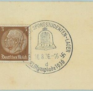 68184 - GERMANY - POSTAL HISTORY cut-out - 16.8.1936 Olympic postmark: BERLIN d