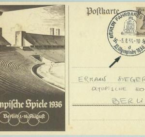 68144 - GERMANY - POSTAL  STATIONERY - 5.8.1936 Olympic postmark: BERLIN d