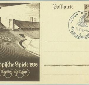 68156 - GERMANY - POSTAL  STATIONERY - 17.8.1936 Olympic postmark: BERLIN e