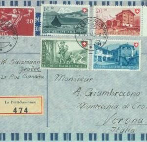 85366 - SWITZERLAND - POSTAL HISTORY - PRO PATRIA on REGISTERED COVER 1948 Dogs