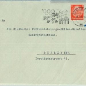 68263 - GERMANY - POSTAL HISTORY - COVER: 29.5.1936 Olympic postmark: BERLIN mc