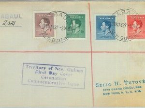 83413 -  PAPUA NEW GUINEA - POSTAL HISTORY  - Registered FDC COVER  1937 ROYALTY