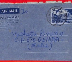 aa5162 - PAKISTAN - Postal History - POSTAL  STATIONERY Aerogramme to ITALY 1962