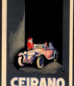 Lib694 - VINTAGE Illustrated ADVERTISING POSTCARD  - CEIRANO CARS Nizzoli