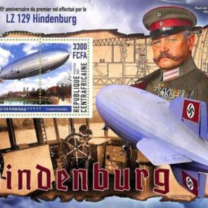 A7597- CENTRAFRICAINE- ERROR MISPERF Stamp Sheet - 2021- TRANSPORT Zeppelins