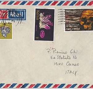 43271  - KENYA : POSTAL HISTORY -  COVER to ITALY  : PREHISTORY Minerals 1982