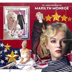 A7619 - CENTRAFRICAINE- ERROR MISPERF Stamp Sheet -2021 - MARILYN MONROE