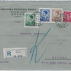 37123   YUGOSLAVIA Bosnia -  POSTAL HISTORY:  REGISTERED COVER from Brčko 1940