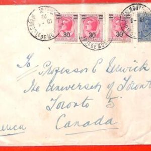 aa1004 - MONACO - Postal History - Overprinted stamps on  COVER to CANADA