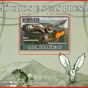 A3381 - SAO TOME & PRINCIPE, ERROR MISPERF Souvenir s: 2007 Owls, Birds, Rodents