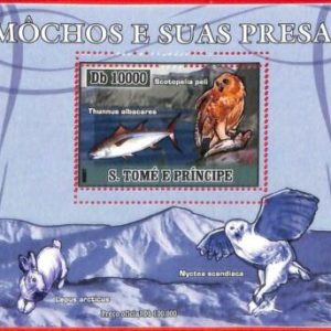A4449 - SAO TOME & PRINCIPE- ERROR MISPERF Souvenir s: 2007 Owls, Fish, Rabbits