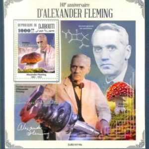 A7725 - DJIBOUTI - ERROR MISPERF Stamp Sheet - MEDICINE Mushrooms  Fleming