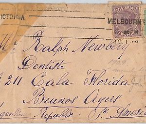 56512 -  VICTORIA - POSTAL HISTORY:  COVER to ARGENTINA - 1909