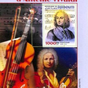 A7721 - DJIBOUTI -  ERROR MISPERF Stamp Sheet -2021 MUSIC, Antonio Vivaldi