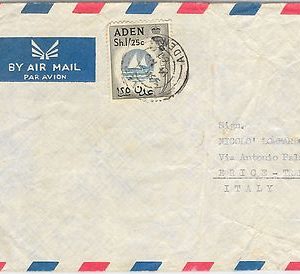 56514 -  ADEN - POSTAL HISTORY:  COVER to ITALY - 1962 - BOATS