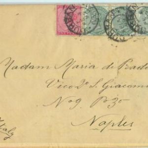 BK0233 - NATAL - POSTAL HISTORY - Nice franking COVER from DURBAN to ITALY  1899