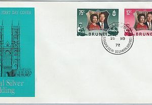 61267  - BRUNEI - POSTAL HISTORY - FDC COVER   SG # 210/11 1972- ROYALTY