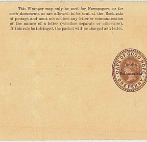 BRITISH BECHUANALAND: POSTAL STATIONERY - NEWSPAPER WRAPPER : Higgings & Gage #1