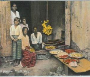 80375  -   CEYLON  - VINTAGE POSTCARD   -  Ethnic: FRUIT MARKET   1910