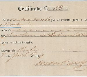 62250 - BRAZIL - POSTAL HISTORY -  POSTAL RECEIPT 1869