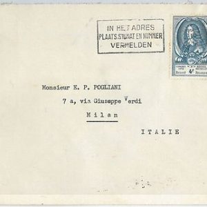 59824 -  BELGIUM - POSTAL HISTORY:  COVER to ITALY  1952 -  UPU