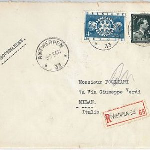 59835 -  BELGIUM - POSTAL HISTORY:  STAMP on  COVER  1954 -  ROTARY