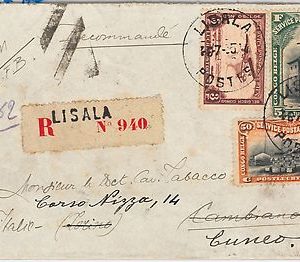 56305 -  BELGIAN CONGO -   POSTAL HISTORY: Registered Cover from LISALA 1927