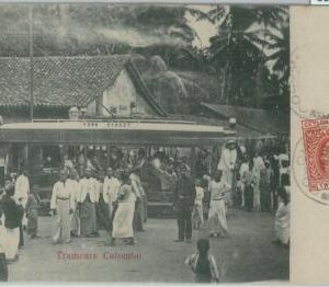 80356  -   CEYLON  - VINTAGE POSTCARD   -  COLOMBO 1905 - Tram!