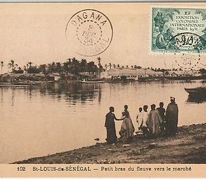 SENEGAL -  POSTAL HISTORY:  COLONIAL EXPO stamp on POSTCARD: DAGANA  1934