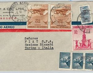 62253 -  COLOMBIA - POSTAL HISTORY - AIRMAIL  COVER to ITALY  1954