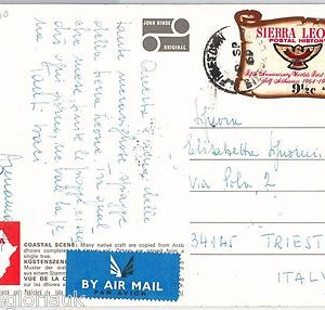49946  SIERRA LEONE - POSTAL HISTORY: Self Adhesive stamps on CARD  1969 - BIRDS