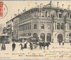 57621 -  SWITZERLAND -  Vintage Postcard - BERN  1901 - STEAM TRAM