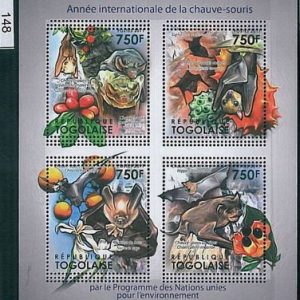 TOGO - ERROR, 2011 MISSPERF SHEET: ONU, International year of the Bats, Fauna