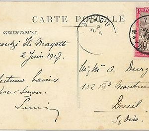59384 -  Mayotte - POSTAL HISTORY:  POSTCARD  to SWITZERLAND - 1917