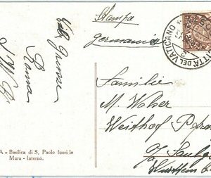 71905 - VATICANO - STORIA POSTALE - Sassone # 17  ISOLATO su CARTOLINA - 1933
