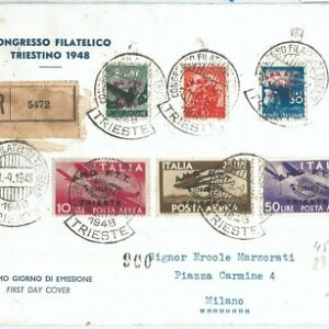 71975 -TRIESTE A AMG-FTT - Storia Postale: Sass SERIE 4 + 5  su BUSTA FDC 19548