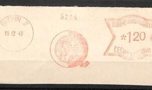 af9719 - Czechoslovakia - RED MECHANICAL Postmark on CUTOUT - 1943, Red Cross